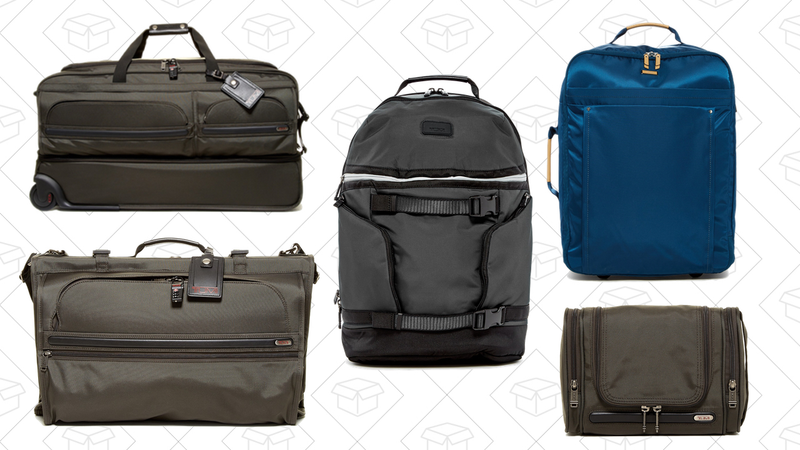 Nylon Large 30" Wheeled Duffle Bag, $350 | Tri Fold Nylon Garment Bag, $238 | Taylor Large Nylon Backpack, $213 | Super Leger 20" Nylon International Carry-On, $265 | Hanging Nylon Travel Kit, $80